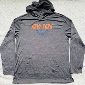 MLB New York Mets Baseball New Era Long Sleeve Hoodie Grey Tee Shirt Sz XL VTG